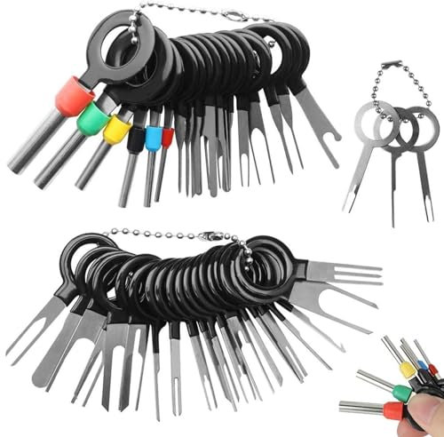 NICKLIN Auspinnwerkzeug Kfz Set 41Stk Auto Entriegelungswerkzeug,Kfz Kabel Stecker Ausbau Werkzeug Zum Entfernen Von Anschlüssen für Autos Steckverbindung Ausbauwerkzeug Flach Rundsteckkontakte