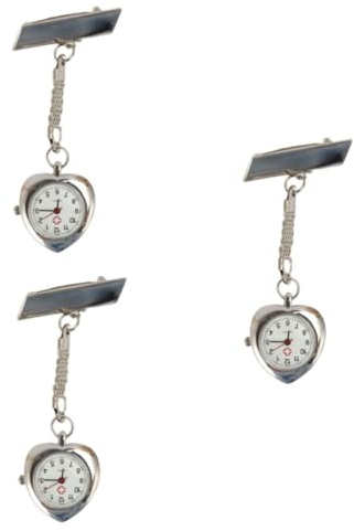 SAFIGLE 3stücke Klassische Herzform Quarzuhr Für Und Ärzte Praktische Taschenuhr Mit Clip Und Leicht Ablesbarem Ziffernblatt Für Täglichen Einsatz Im Gesundheitswesen