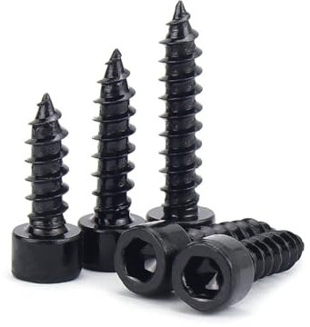 Cilky Metallschrauben 10/20/50 Stück M2 M3 M3,5 M4 M5 M6 Schwarze zylindrische runde Tasse Käsekopf Sechskant Innensechskant selbstschneidende Schraube Modell Holzschraube(Black Zinc,M5 x 25 (20pcs))
