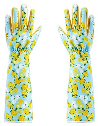 SANRLO Lange Gartenhandschuhe für Damen, dornensichere Rosenschnitthandschuhe, atmungsaktive Handschuhe für Gärtner, Hof und Arbeiten im Freien