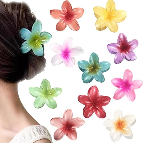 STFYUG Blumen Haarklammer, 10 Stück Haarspange Blume, Flower Hair Clip, Bunt Blumen Haarschmuck für Damen, Blumenhaarklammer, Haarklammer Blume, Rutschfeste Haarspange Zum Fixieren Von Haaren