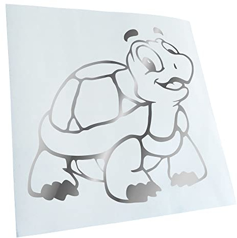 Kiwistar - Autoaufkleber - Chrom - 10,5x10cm Schildkröte Aufkleber für Auto, Laptop, Fahrrad, LKW, Motorrad Mehrfarbig JDM Decal Racing