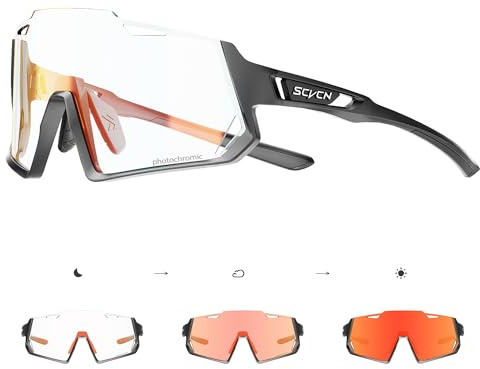 SCVCN Selbsttönend Fahrradbrille Photochromatische Herren Damen Klar Sportsonnenbrille Radfahren Radsport MTB S336