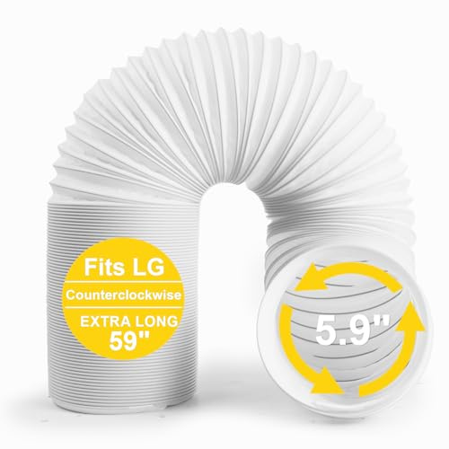 Aukney Portable Air Conditioner Hose, 5.9 Diameter Anti-Clockwise Thread, Universal Replacement AC Vent Hose Length up to 59 (Does not Include Coupler)