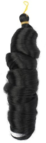 Extensiones De Cabello Trenzado Con Rizos Cabello Sintético Trenzas De Ondas Sueltas Mechones De Cabello Preestirado Con Degradado 1B 24 Inch 1Pcs