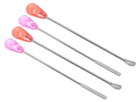 MUCKLILY 4 Cucharas de Acero Inoxidable para Micropigmentación, Varillas Agitadoras Reutilizables y Prácticas para Mezclar Pigmentos en Tatuajes, Uso en Salón Casa Color Aleatorio
