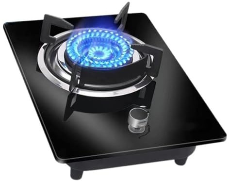 THEGA Estufa De Gas - Cocina De Gas Portátil De 5,2 KW con 1 Quemador Y Quemador Wok De Anillo De Fuego Grande, Conversión De Gas A Gas LP, con Protección contra Llamas(LPG)