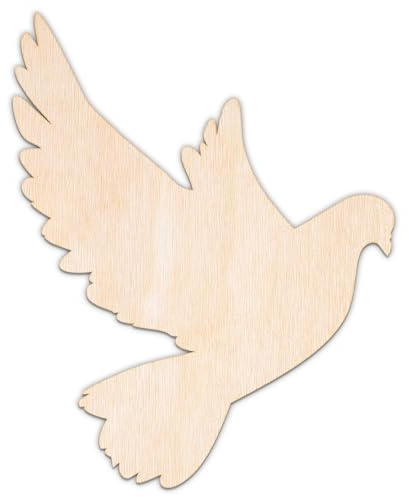 Creative Deco Personalisierte Holzscheiben | Taube | 5-100 cm | Sperrholz oder MDF | Holzformen Hochzeit | Wanddeko | Hochzeitsdeko Tisch LasergeschnitteneSperrholzausschnitte für Decoupage