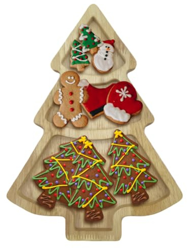 Set di taglieri per salumi natalizi, con renne e albero di Natale, vassoi da portata in legno per spuntini festivi, antipasti, dessert e decorazioni da tavola per le festività