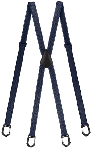 Olata skinny X-formade hängslen/hängslen med karbinhakar i plast – 2 cm, marinblå, en storlek