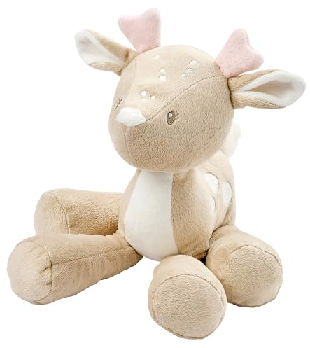 Nattou Kuscheltier Hirschkuh, Wegbegleiter ab der Geburt, Ca. 30 cm, Polyester, FanFan, Sand