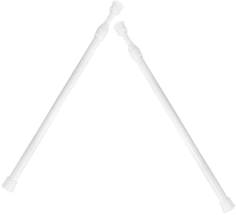 POPETPOP 2 pezzi Bastone Tende Estensibile in Acciaio Carbonio e Abs Asta Tensione Multipurpose per Tende Doccia Armadio e Asciugatura Design Moderno e Resistente