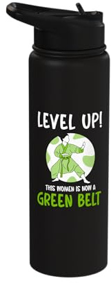 This women is now a green belt Stainless Steel Insulated Water Bottle