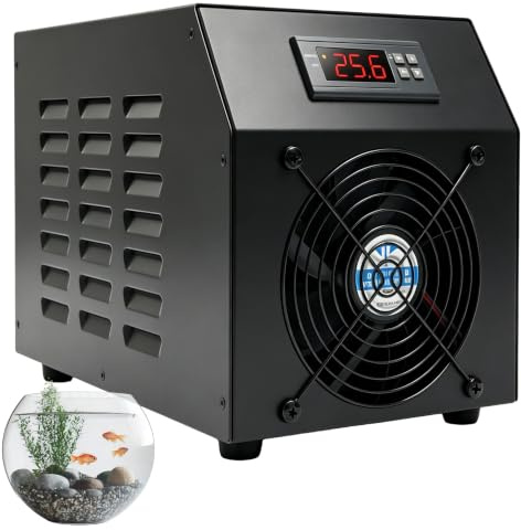 TAZZOR 60L Aquarium Kühler 200W Wasserkühler 50–122 ℉, 2 in 1 Water Chiller und Heaters mit Leisen Lüftern Schnelles Heizen/Kühlen für Fish Garnelen Korallen Qualle