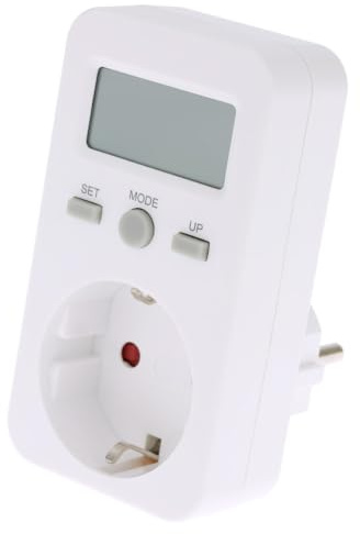 LALAFINA Multimetro Presa Monitoraggio Tensione Display Lcd Grande con Voltmetro e Amperometro Analogico Capacità Max 16a 3680w, Materiale Plastico Bianco per Uso Domestico