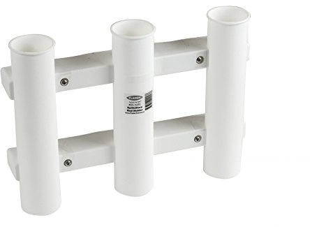 Fladen Bootsrutenhalter für DREI Angelruten zur Befestigung an der Bordwand, Material: Kunststoff, Größe 30x22x5cm, Innendurchmesser 47mm