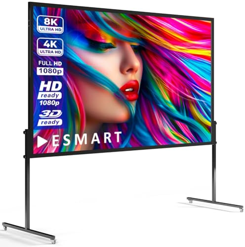 ESMART Economy EXA Faltrahmen Leinwand 271 cm (266x149 cm 16:9) Tuch: weiß | Bildfläche 266 × 149 cm, Format 16:9, weißes Tuch für Heimkino und Präsentationen, mobil aufstellbar