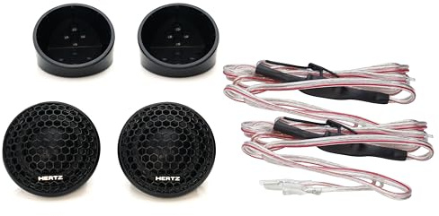 Hertz C 26 Paar Hochtöner 26 mm, 120 W | Tetolon-Kalotte, Neodym-Magnet, 4 Ohm, Schwingspule 20 mm, 92 dB, inkl. Frequenzweiche, 1800-22500 Hz, inkl. Grills