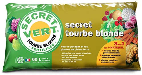 Secret Vert Tourbe Blonde Potager et Plantes en Pleine Terre 60 litres