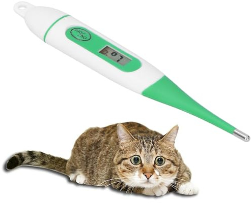 Termómetro electrónico veterinario, termómetro digital impermeable para animales para ganado, ovejas, caballos con pantalla LCD