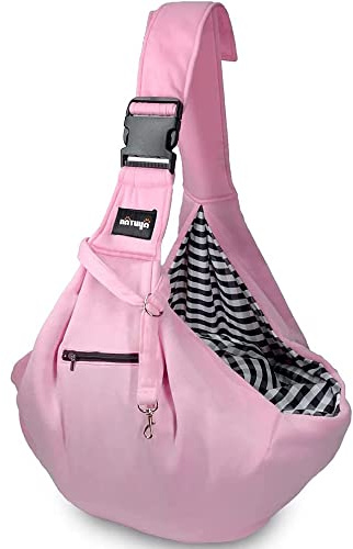 NATUYA Hundetragetasche,Hundetasche,Tragetasche Katze,Verstellbare transporttasche Katze,für Spaziergang Aktivitäten im Freien und Ausflüge (Rosa)