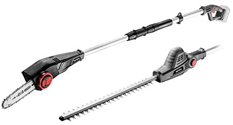 GRAPHITE Energy+ 18V Akku 2-in-1 Stangensäge und Heckenschere, ohne Akku, Arbeitslänge 1,14 m, Leerlaufdrehzahl 1300 Umdrehungen/min., Kettengeschwindigkeit 8 m/s, Heckenscheren Schnittbreite 430 mm