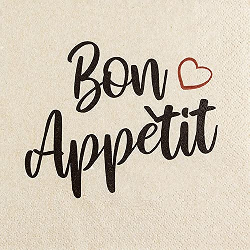 20 Servietten Eco Line nachhaltig aus 100% Recycling-Papier Guten Appetit | Spruch | Text | Essen | Tischdeko 33x33cm