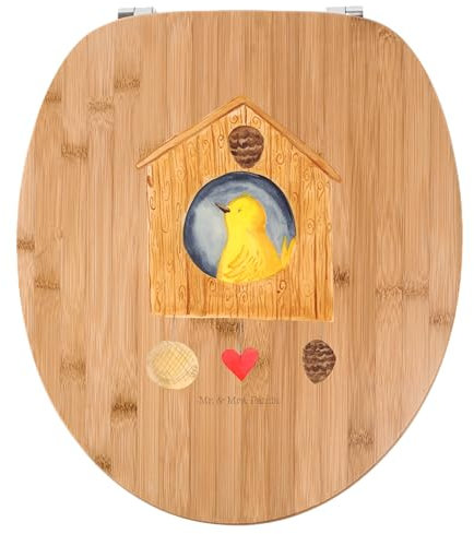 Mr. & Mrs. Panda Motiv WC Sitz Vogelhaus Home - Geschenk, Tiere, Klodeckel, Toilettendeckel, Gute Laune, Klobrille, WC-Sitz, Toilette, Tiermotive,
