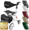 Leichtgewicht-Rollator Spring - Gehhilfe mit Komfort-Federung - höhenverstellbar & faltbar - inklusive Netztasche & Rückengurt - bequeme Sitzfläche - zusammenklappbar - Modell L Polarweiß