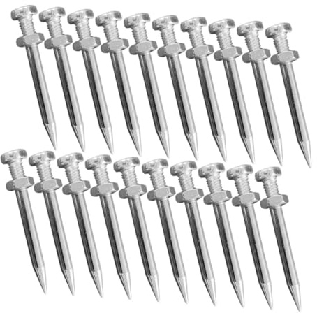 SOLUSTRE 20 Stück Metall Belüfterschuhpflock für Rasenlüfterschuhe 5,8cm Länge Praktisch und Langlebig Geeignet für Rasenpflege bei Wetterbedingungen