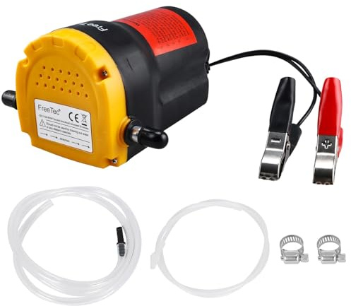 FreeTec Ölabsaugpumpe 12V 80W Ölpumpe Elektrisch Motorölpumpe 12v Ölwechselpumpe Kraftstoffpumpe Absaugpumpe für Motoröl und Diesel