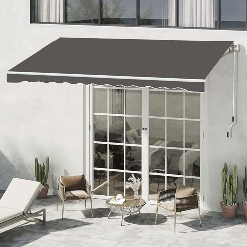 LJFDXD Gelenkarmmarkise Markise, Zusammenklappbare Manuelle Markise, Terrassentür-Fenster Markise, Sonnenschutz mit Kurbel für Garten, Hinterhof, Balkon, Restaurant (Color : Grau, Size : 200 * 150cm)
