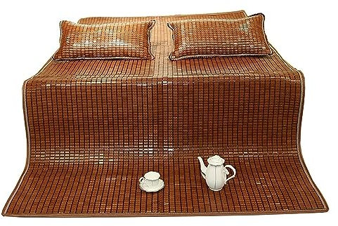 Sommer-Schlafmatte Sommer-Kühl-Isomatte Bambus-Sommer-Kühl-Isomatte, Faltbare Klimaanlagenmatte, Karbonisierter Mahjong-Mattenaufsatz Bambusmatten-Bett Sommerschlafmatte ( Color : C , Size : W*L:1.0*1