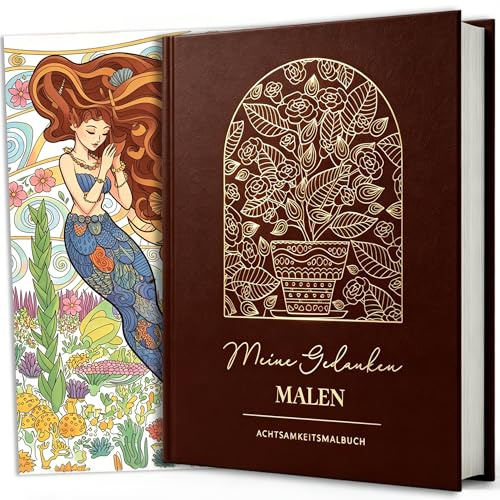 BIROYAL Groß Malbuch für Erwachsene A4, 100 exquisite Muster, Grün | Ausmalbuch für Erwachsene mit Sprüchen, Mandala, Tier & Blumenthemen – zur Entspannung, Achtsamkeit und zum Stressabbau