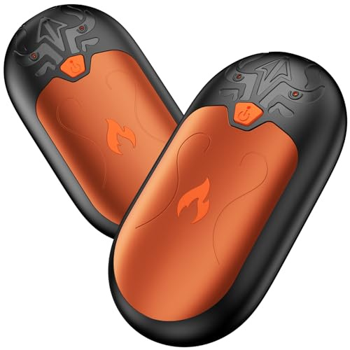 Handwärmer 2er Set, 24H Akku, 2 IN 1 Magnet Elektrisch Taschenwärmer | 3 Heizstufen & 2S Schnellheizung, USB Aufladbar Wiederaufladbar Hand Warmers für Outdoor, Wandern, Skifahren