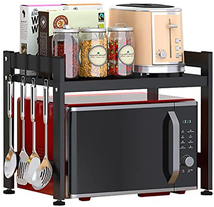 GUIXAN Support de Rangement pour Micro-Ondes Support pour Four à Micro-Ondes Support de Rangement pour Cuisine à 2 Niveaux Étagère pour Four à Micro-Ondes Étagère de comptoir de Cuisine S