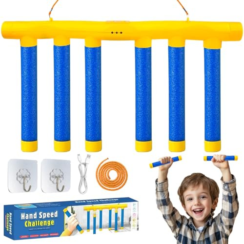 Catching Sticks Game, Falling Sticks Catching Game, Reaction Training Catch Challenge Game, Adjustable Speed Falling Sticks Catching Game, Hand-Eye Coordination Gift for Kids Adults Christmas