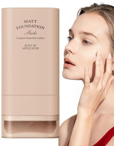 Derolr Foundation Stick Correttore Multiuso Con Pennello per Blemish, Brufoli, Fondotinta Portatile, Cosmetico Viso per Appuntamenti, 20 g