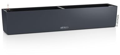 LECHUZA-Pflanzgefäß BALCONERA Color 100 schiefergrau, Balkonkasten mit Bewässerungssystem, Wasserstandsanzeiger und Pflanzeinsatz, Matte Oberfläche, 99 x 19 x 19 cm, 15918