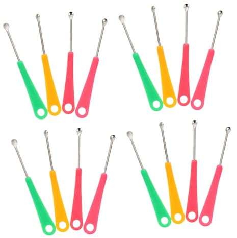 PERSELOSO Ohrenschmalz Entferner mit Ergonomischem Design 200 Stück zur Sicheren und Einfachen Ohrenreinigung aus Edelstahl und ABS Farbige Ohrenreinigungslöffel für Zufällige Farbe