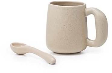 Tazza, Tazza da caffè con design con impugnatura grande for l'orecchio, tazza da colazione for latte con design di sfiato, grande capacità da 20,2 once, tazza da acqua in ceramica for ufficio con cucc
