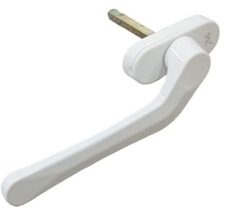 ORICALCHASM Window Handle, Aluminum Alloy Casement Window Screen Folding Door Sword-Shaped Thin Flat Square Steel Handle Window Handles(White,Right Open)