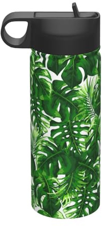 Monstera Deliciosa Banana Palm Printing Print 18oz Sports Insulated Kettle Environmental Friendly and Versatile Travel Bottle