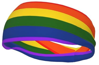 Schweißbänder mit Regenbogen-Flaggen-Druck, Sport-Stirnband für Damen und Herren, für Laufen, Fitness, Yoga, Radfahren, schweißableitend, rutschfest