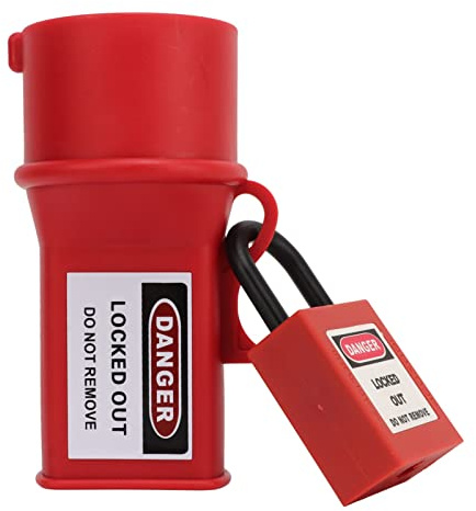 TOPINCN Set di Blocco Presa e Lucchetto di Sicurezza con Chiavi, Perno e Dispositivo di Blocco Presa Manica Materiale PP/nylon