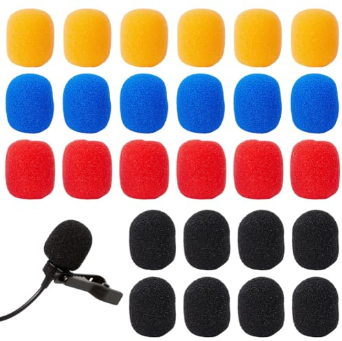 GORGECRAFT 40 paquete de 4 colores de Protectores Antiviento Micrófonos de Solapa Mini de Espuma Tamaño Pequeño Fundas de Filtro Micrófonos Lavalier Protección Una Variedad de Micrófonos de Solapa Lav