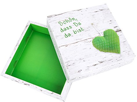 Logbuch-Verlag 20 kleine Geschenkschachteln mit Schön dass du da bist Text 18 x 18 x 3,8 cm Geschenkbox Geburtstag Fest