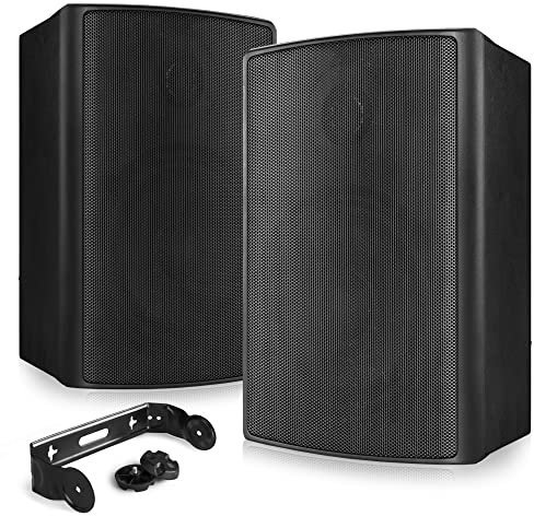 Power Dynamics BGO50, Wand Lautsprecher Boxen Set Wandmontage, 120 Watt, 2-Wege In- und Outdoor Wandlautsprecher mit Wandhalterung, Festmontage an Wand und Decke, Terasse, Gastro, Bars, Schwarz