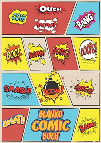 Blanko Comic Buch: Über 100 Seiten zum Selberzeichnen mit Comic Rastern - Das perfekte Gechenk für Kinder um Zeichnen zu lernen und die Kreativität zu steigern Ooops