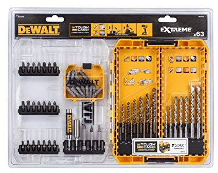 DEWALT - Juego de 63 brocas para hormigón y metal y puntas de atornillado